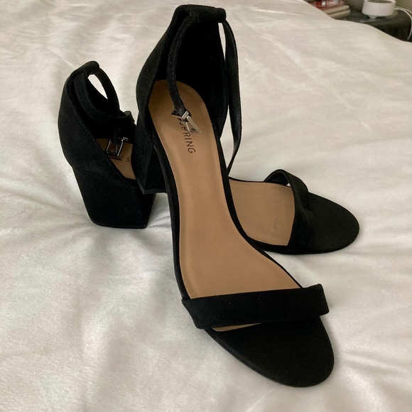 Call It Spring Shoes - Black Ankle Strap block heels